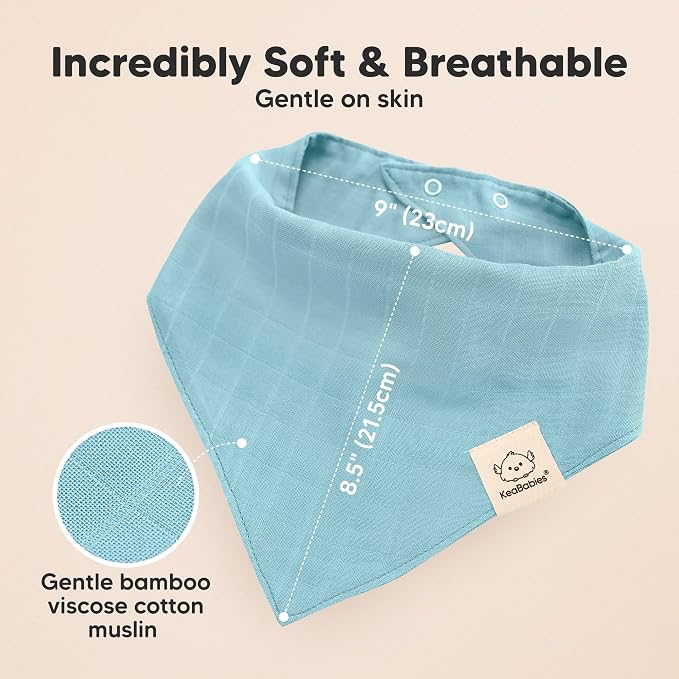 KeaBabies 8-Pack Muslin Baby Bibs - Image 3