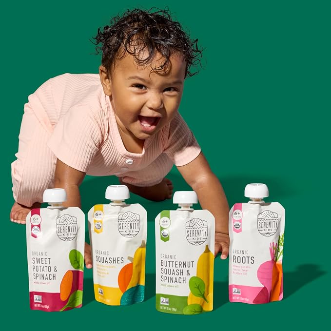 Serenity Kids 6+ Months Veggie Puree Organic Baby Food Pouches - Image 5