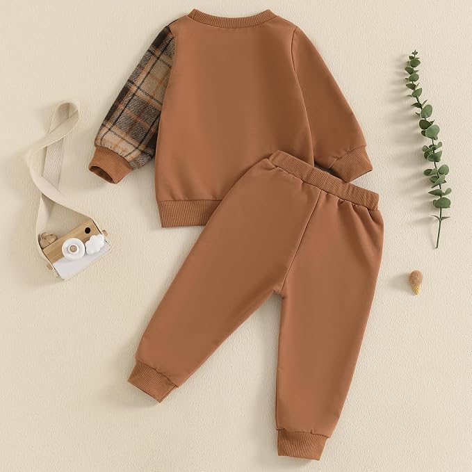 Toddler Baby Boy Fall Outfits Long Sleeve Crew Neck Pullover Sweatshirt + - Image 6