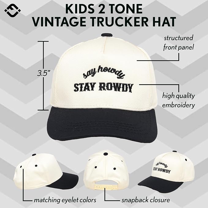 Funky Junque Premium Kids Trucker Hat Vintage Snapback Baseball Cap - Image 3