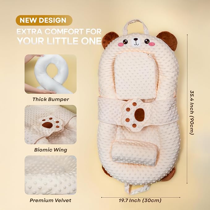 Baby Lounger for Newborns to 12 Months, Premium Velvet Cover, Infant Nest - Image 5