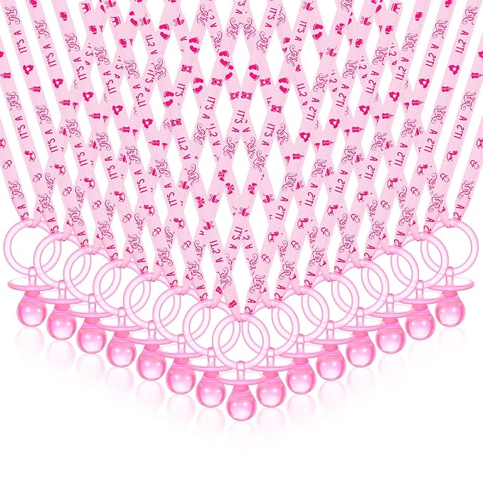 Chengu 100 Pcs Baby Shower Pacifiers Necklace, Acrylic Pacifiers Necklace Party by CHENGU