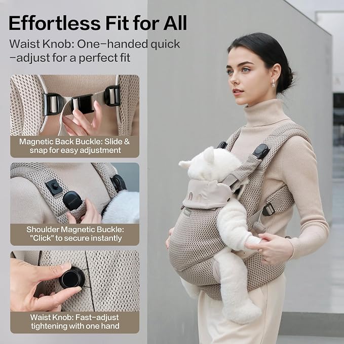 Rainbow Baby Carrier Newborn to Toddler, Breathable Mesh Baby Carrier - Image 4