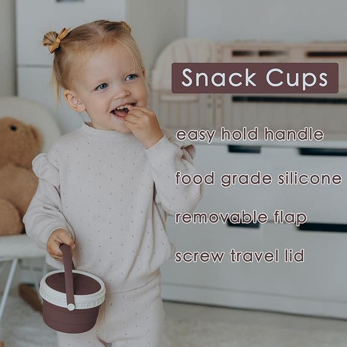 No Spill Silicone Toddler Snack Containers, Detachable Silicone Flap - Image 2