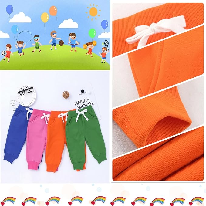 CuteOn Unisex Toddler Jogger Pants Kids Cotton Elastic Waist Winter Baby - Image 4