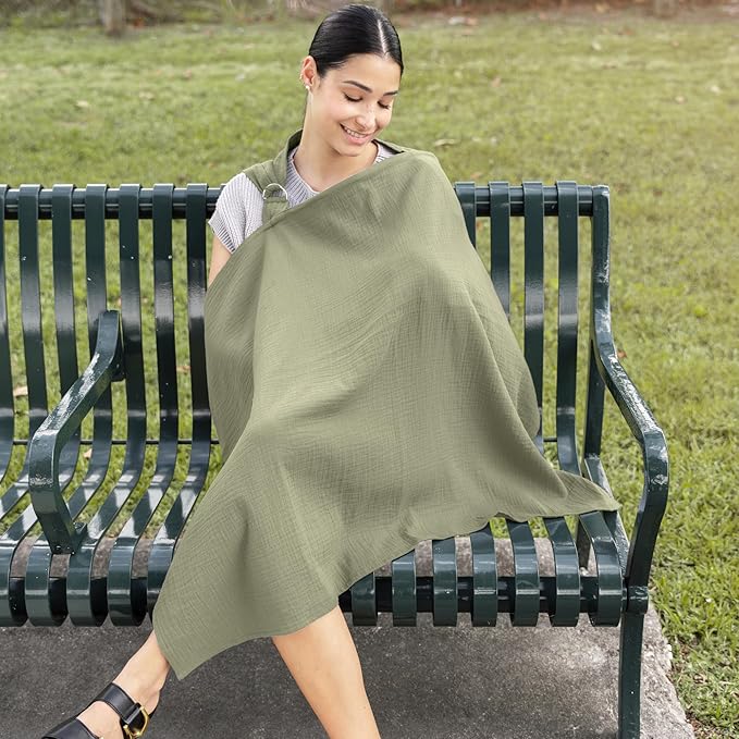 Comfy Cubs Muslin Nursing Cover, 100% Muslin Breastfeeding Cover - Image 5