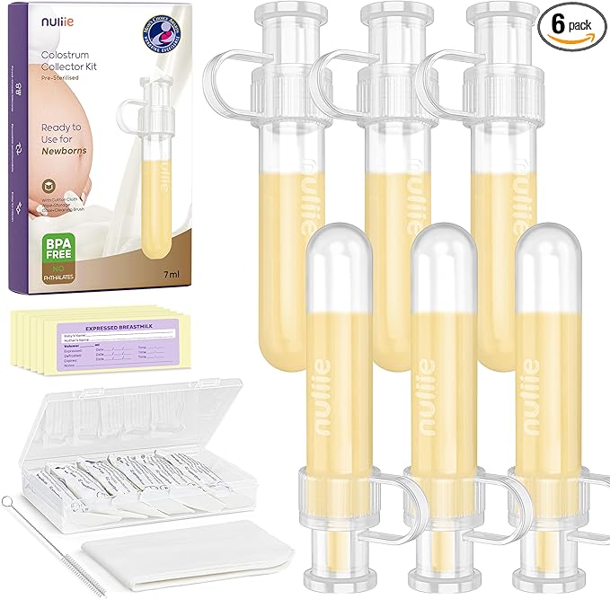 Nuliie Colostrum Collector Kit 7ml/6pcs, Reusable Breast Milk Collector by nuliie