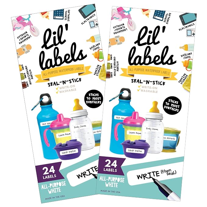 Lil' Labels, Write-On Food Labels, Waterproof Label, Self-Laminating, by LilLabels