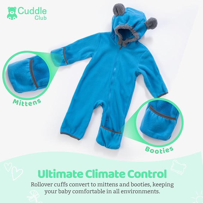 Cuddle Club Fleece Baby Bunting Bodysuit - Image 3