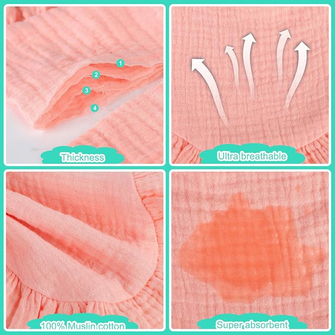 Accmor Muslin Baby Drool Bibs 6 Pack Baby Bandana Drool Bibs Soft Cotton Baby - Image 2