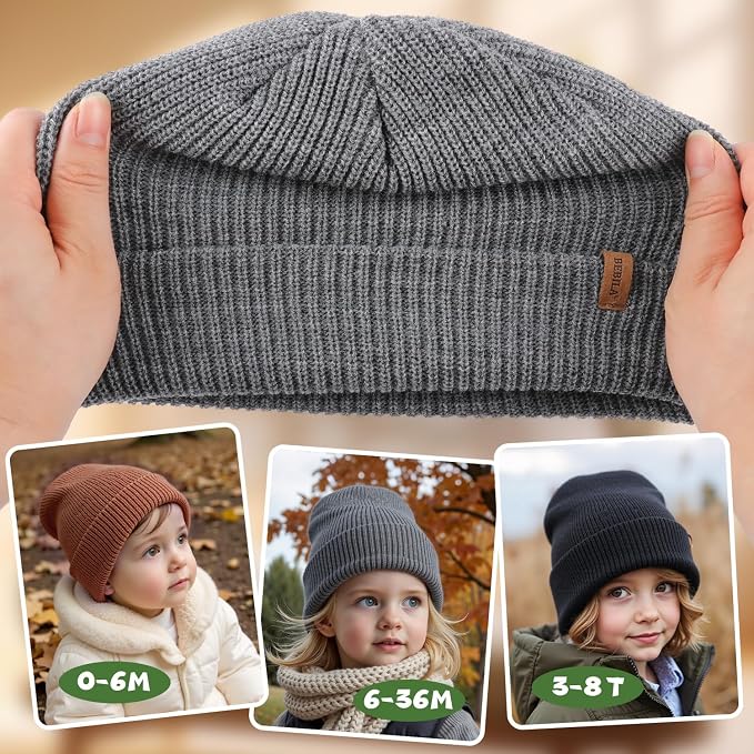 Bebila Baby Beanie Toddler Infant Winter Hats Knit Warm Caps - Image 3