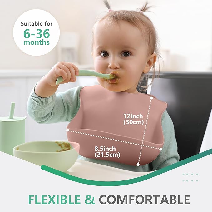 Cuddle Campus Set of 3 Silicone Bibs - Image 3
