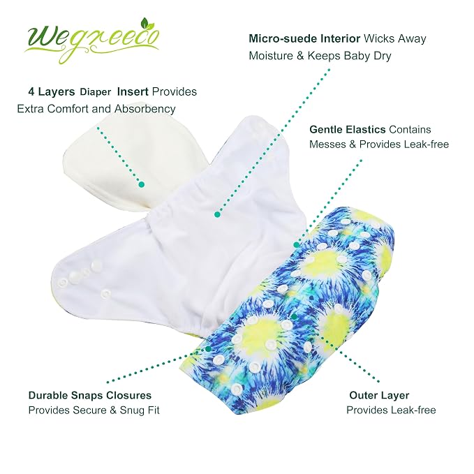 wegreeco Cloth Diapers 6 Pack - Image 3