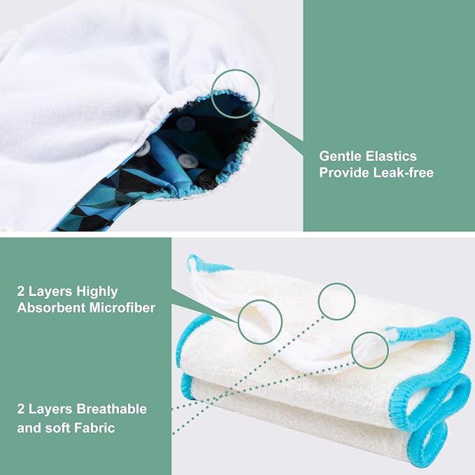 Wegreeco Cloth Diapers 6 Pack - Image 4