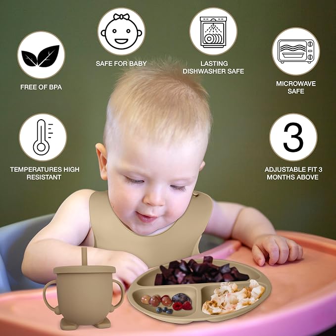 Baby Feeding Set 10-Piece | Baby Led Weaning Utensils Set Includes Suction Bowl - Image 2