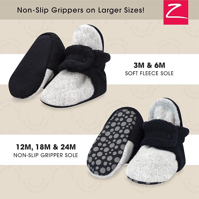 Zutano Unisex Fleece Baby Booties, Two Snap Closure, Newborn to 24 Months - Image 2