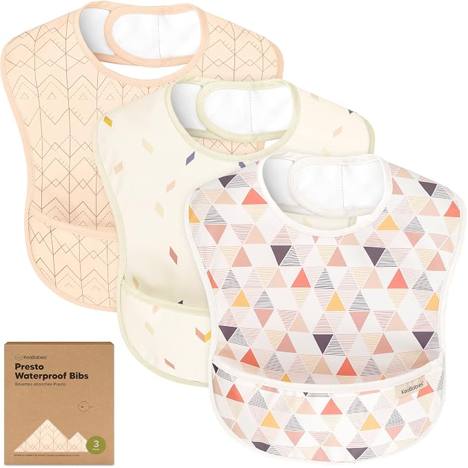 3-Pack Waterproof Baby Bibs for Eating by KeaBabies
