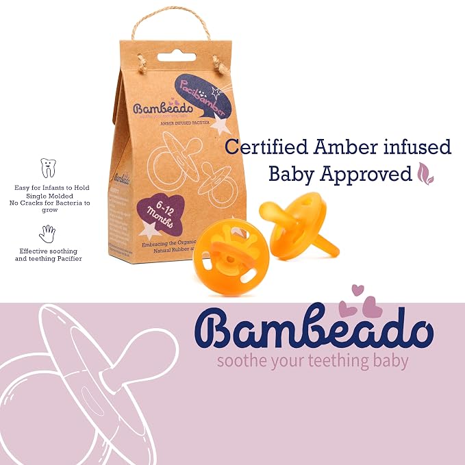 PaciBamber - Natural Pacifier and Baby Teething Toy Amber Oil Pacifier - Image 2
