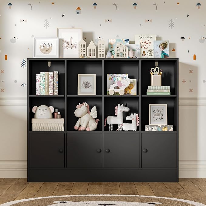 Black Bookshelf, Wood Bookcase - Image 3