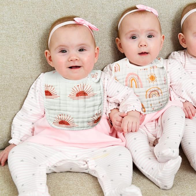 Zainpe 6Pcs Snap Muslin Cotton Bibs - Image 6