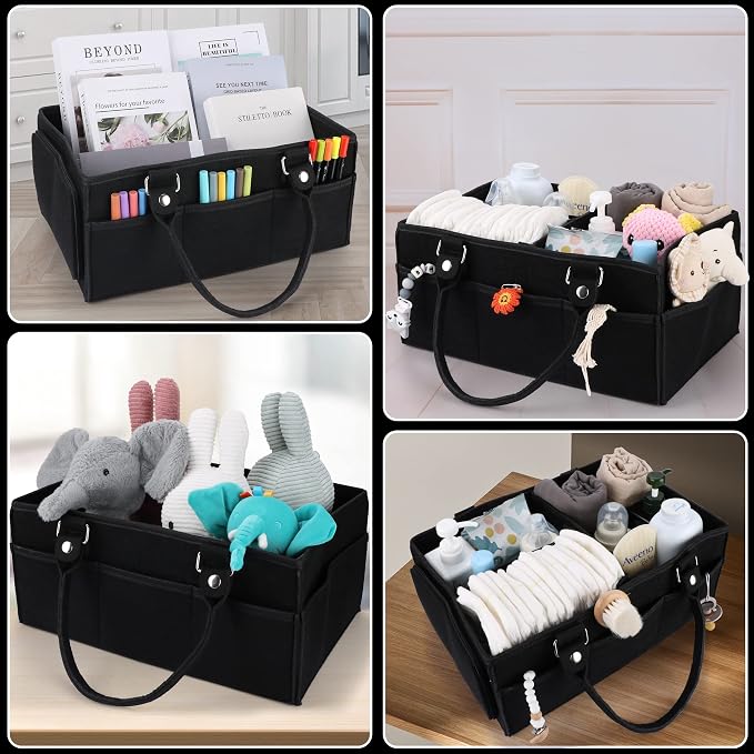 Baby Diaper Caddy Organizer for Girl Boy Large Nursery Storage Bin Basket - Image 5