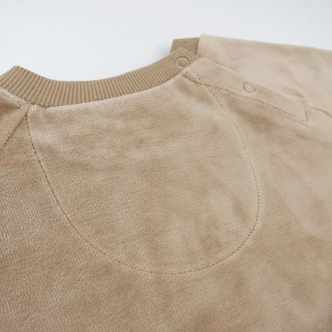 HonestBaby Baby 2-Piece Cozy Velour 100% Organic Cotton Sweatshirt and Jogger - Image 4
