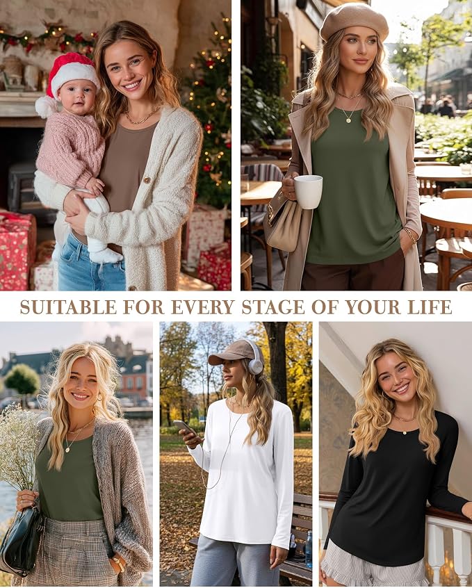4 Pack Women's Cotton Nursing Tops, Breastfeeding Maternity - Image 5