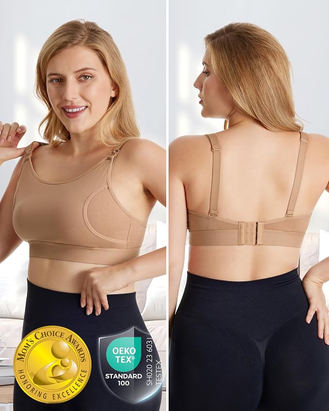Momcozy Hands Free Pumping Bra, Adjustable Breast-Pumps Holding and Nursing Bra - Image 6