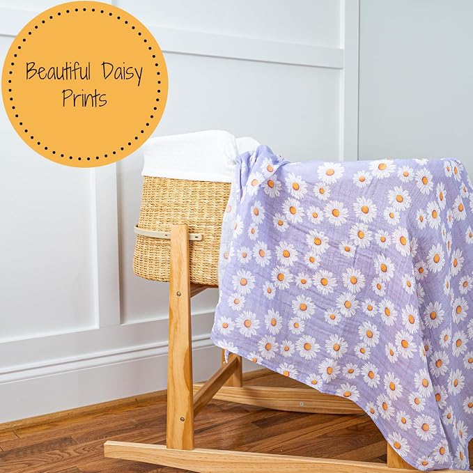 LollyBanks Baby Blanket, 100% Cotton Muslin Swaddle Blanket, Soft Baby Girl - Image 4
