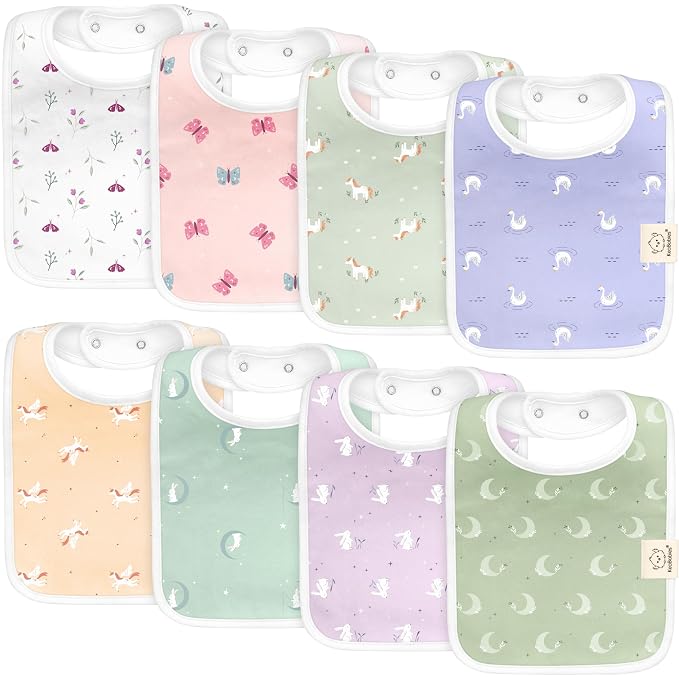 KeaBabies 8-Pack Organic Baby Bibs by KeaBabies
