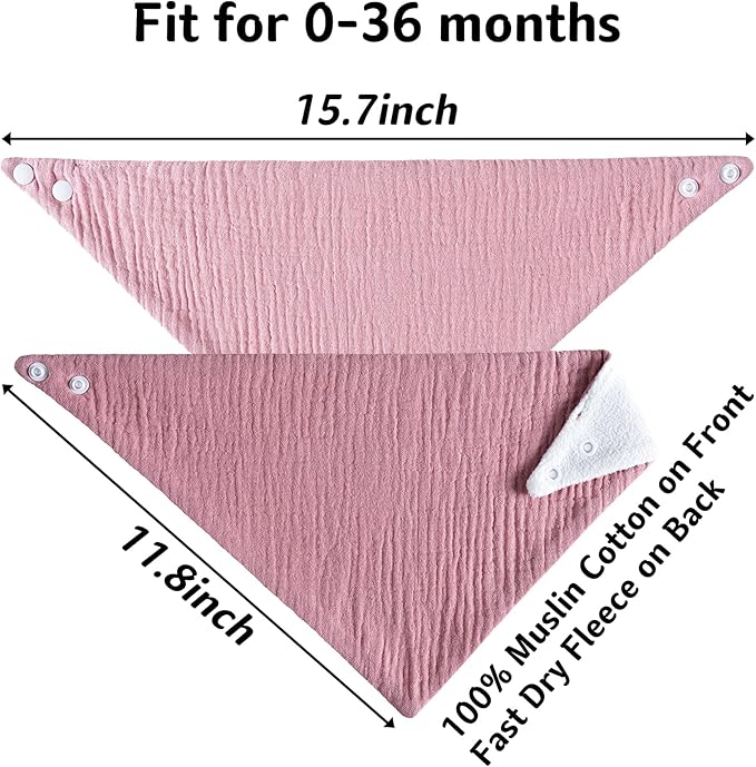 Muslin Baby Bibs Baby Drool Bandana Bibs - Image 6
