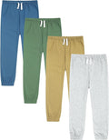 GFQLONG 4 Pack Toddler Boys and Girls Cotton Pants Lightweight Trousers by GFQLONG