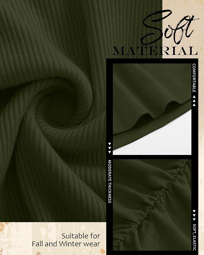 4 Packs Womens Maternity Shirts Long Sleeve Cotton Ribbed Pregnancy Mock Neck - Image 6