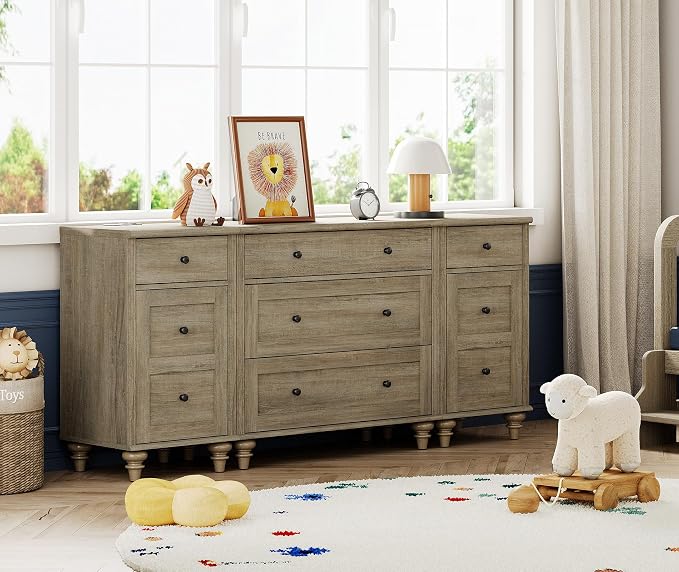 WAMPAT Grey Dresser for Kids Bedroom by WAMPAT