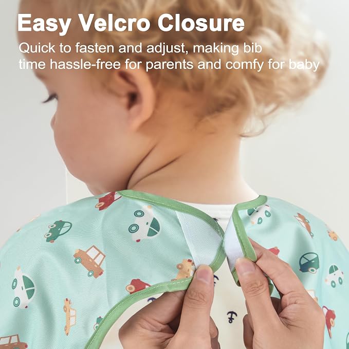Long Sleeve Baby Bib For Eating Feeding Mess Proof Waterproof Food Smock Bibs - Image 4