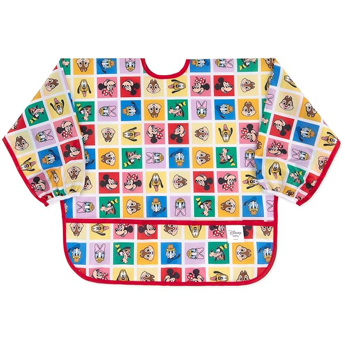 Bumkins Disney Sleeved Bib for Girl or Boy, Baby and Toddler for 6-24 Mos by Bumkins