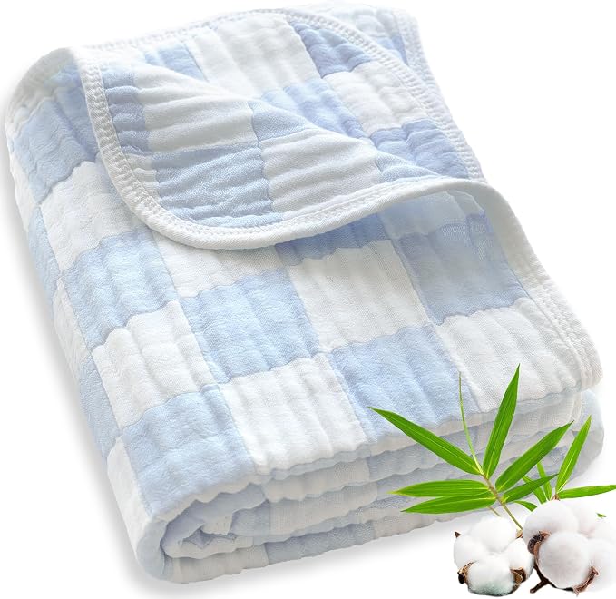 Muslin Baby Blankets for Boys Girls, 70% Cotton and 30% Rayon Blanket for by BEILIMU