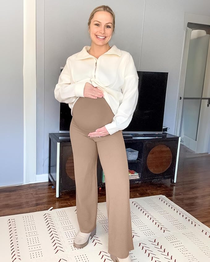 G4Free BareFeel Maternity Dress Yoga Pants Over The Belly Stretchy Work Slack - Image 3