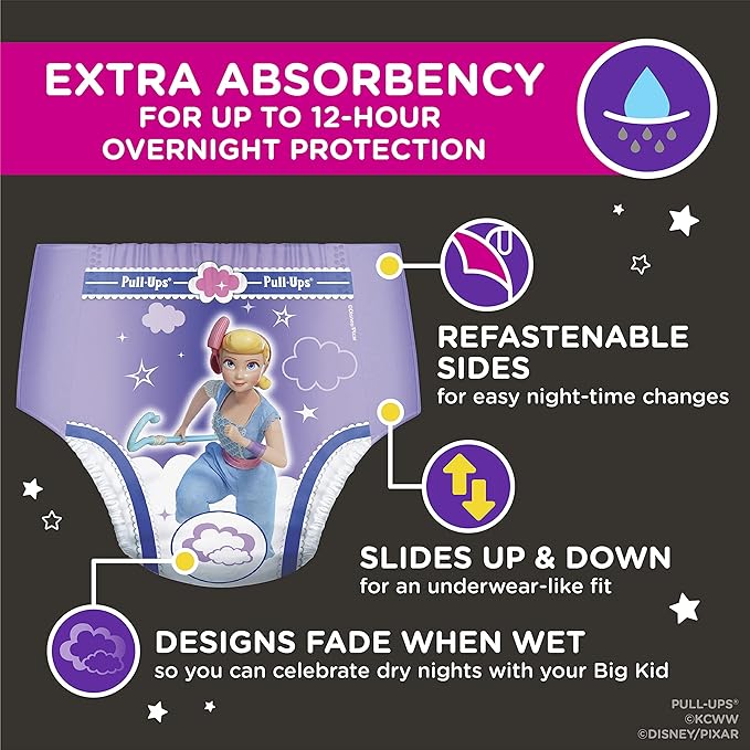 Pull-Ups Girls' Nighttime Potty Training Pants Training Underwear, 21 Ct - Image 4