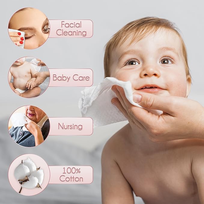 100% Cotton Disposable Face Towel 100 Count 10x12 Inch | Biodegradable Thick - Image 3