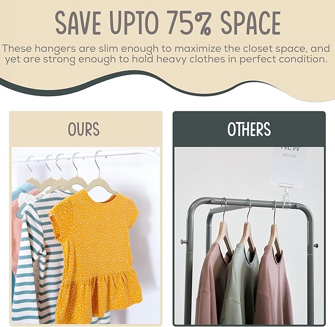 50 Premium Kids Velvet Hangers - Image 5