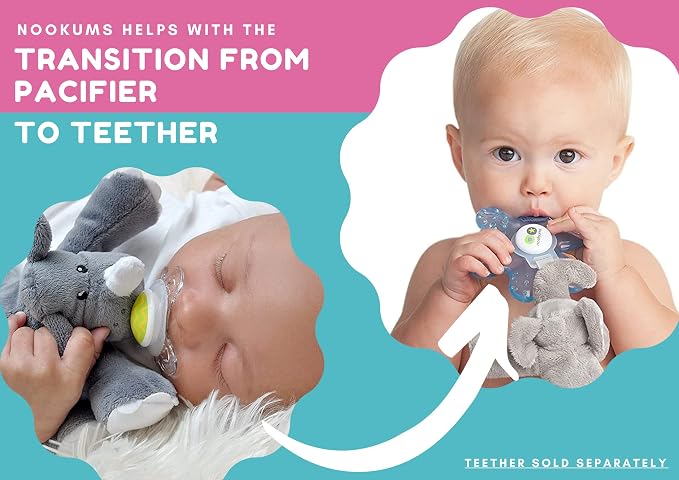 Nookums Paci-Plushies Buddies Adapts to Name Brand Pacifiers, Suitable - Image 3