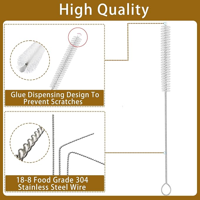 Straw Cleaner for Reusable Straws, Straw Cleaner Brush Extra Long 12 Inch - Image 3