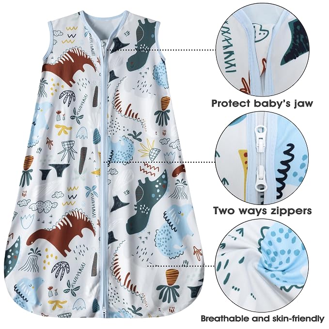 Baby Sleep Sack 0-6 Months 3 Pack Baby Wearable Blanket 100% Rayon Cotton 2-Way - Image 5