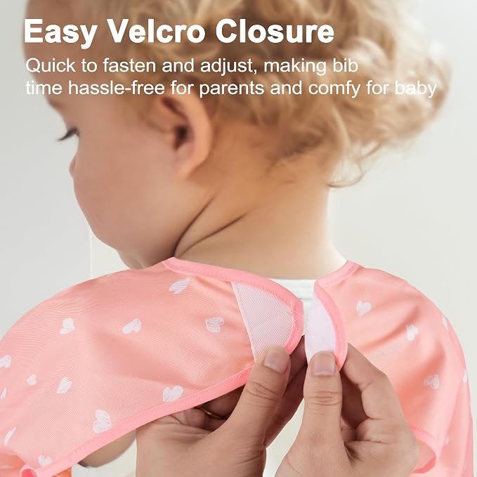 Long Sleeve Baby Bib For Eating Feeding Mess Proof Waterproof Food Smock Bibs - Image 4