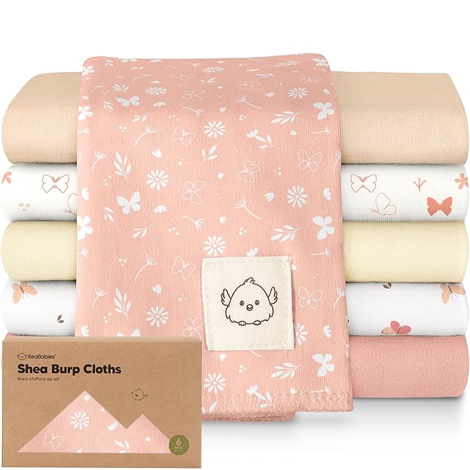 Organic Burp Cloths Baby Boy, Girl by KeaBabies