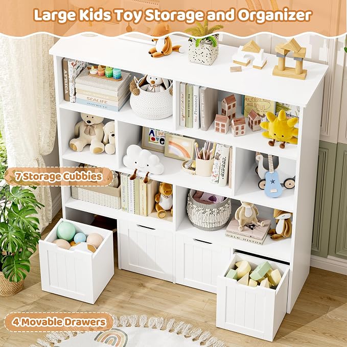 FINETONES Toy Storage Organizer, Kids Bookshelf - Image 6