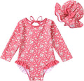 YOUNGER TREE Infant Baby Girls Swimsuit Long Sleeve Swimsuits One Piece by YOUNGERTREE