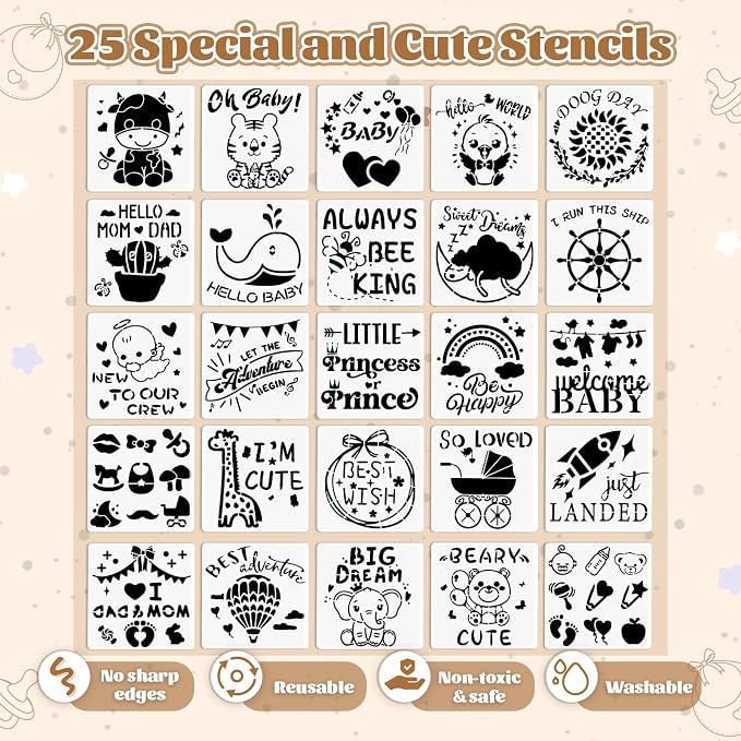 Baby Shower Game Sign Blank Bib DIY Set Newborn Essentials Stuff - Image 6