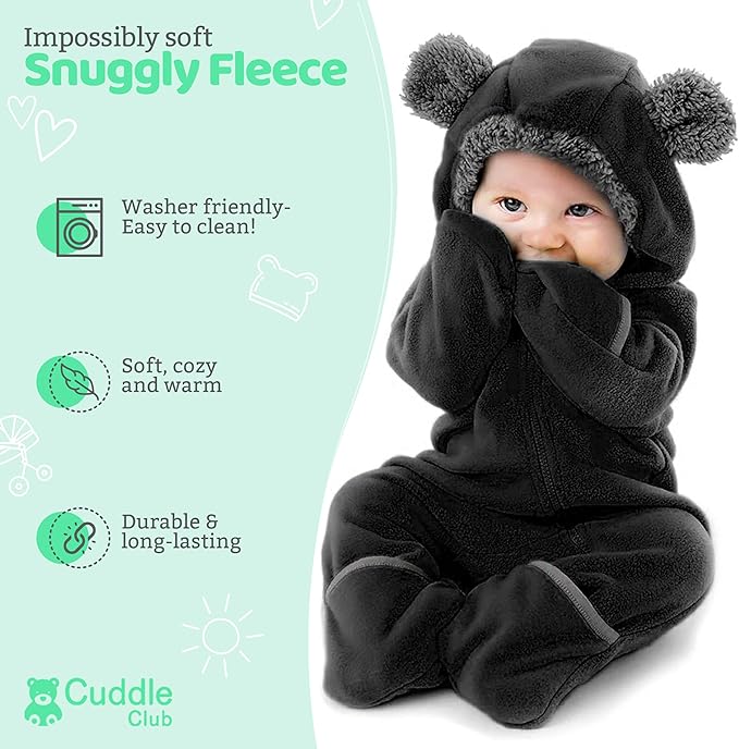 Cuddle Club Fleece Baby Bunting Bodysuit - Image 2